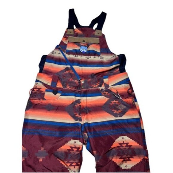Picture Organic Seattle Bib Ski Snowboard Navajo Print Aztec Women’s Size XL NEW - Picture 1 of 14